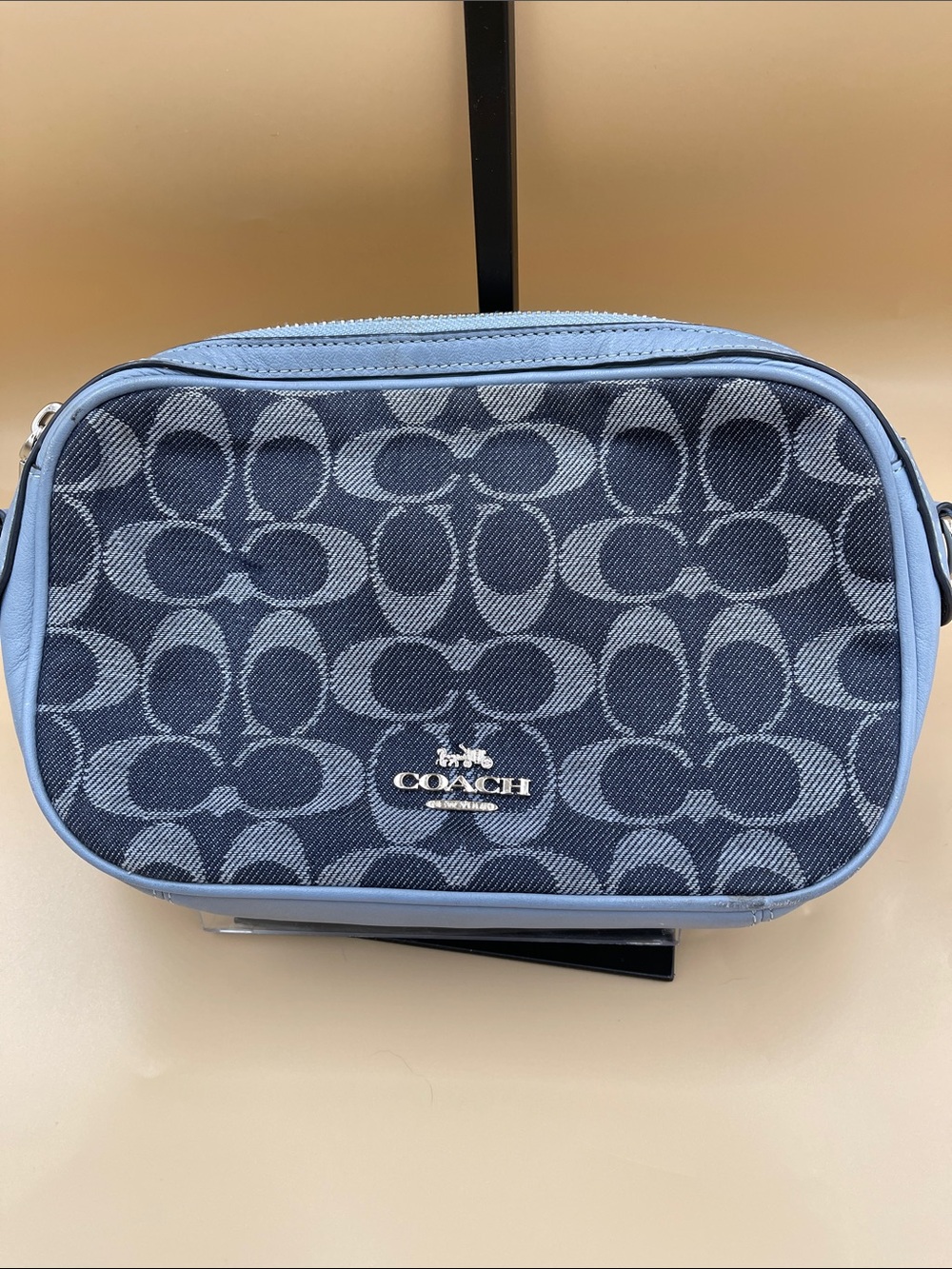 Coach Blue Signature Denim Canvas Cosmetic or Travel Bag